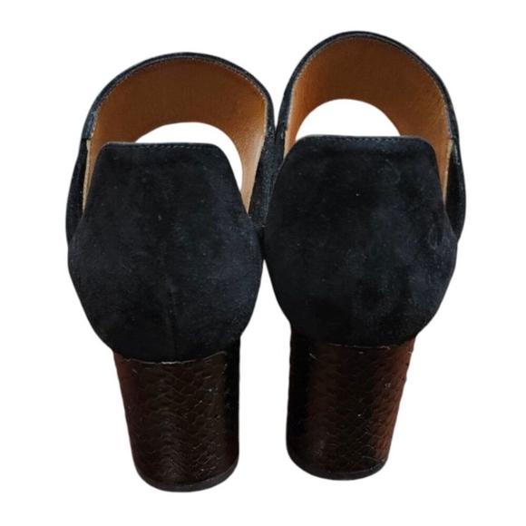 Aquatalia Suzanne Sneak print and Suede Black open toe shoes Size 6.5 - Picture 6 of 15